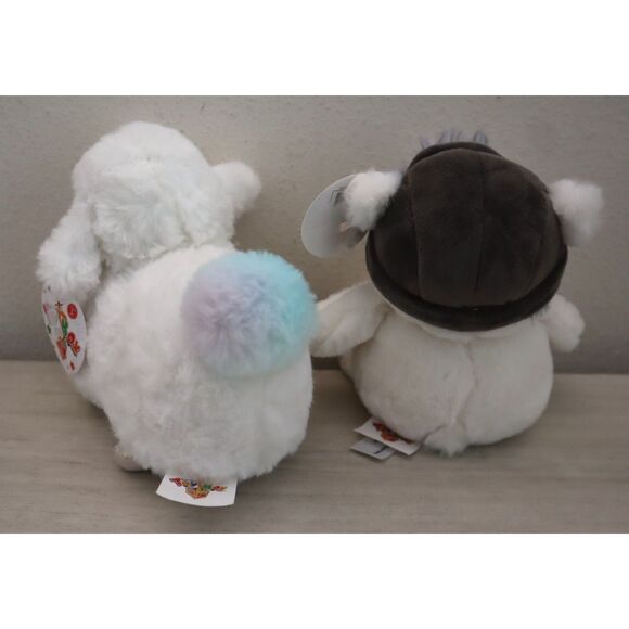 Geoffrey's Toy Box 9" Glam Lamb & 6" Polar Bear w/Hat Plush-Ultra-Soft Toys - Picture 2 of 16